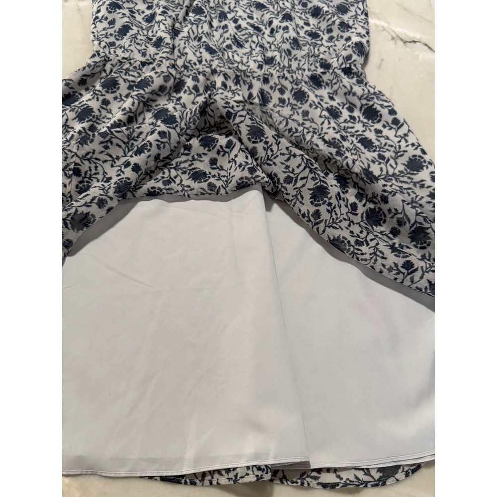 Ann Taylor LOFT Petites Floral Spaghetti Strap Dress Navy White MP MPetite - Picture 8 of 10
